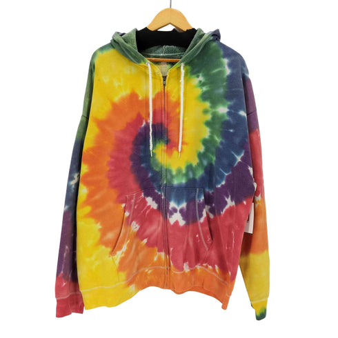 ヘインズ Hanes タイダイ柄ジップアップパーカー メンズ  2XL